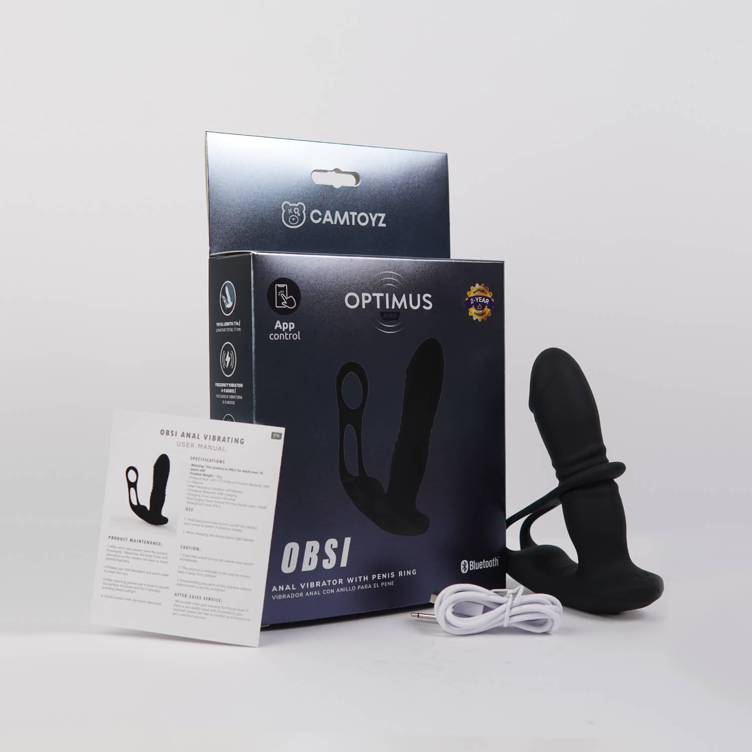 Vibrador Anal con Anillo para el pene Obsi Camtoyz