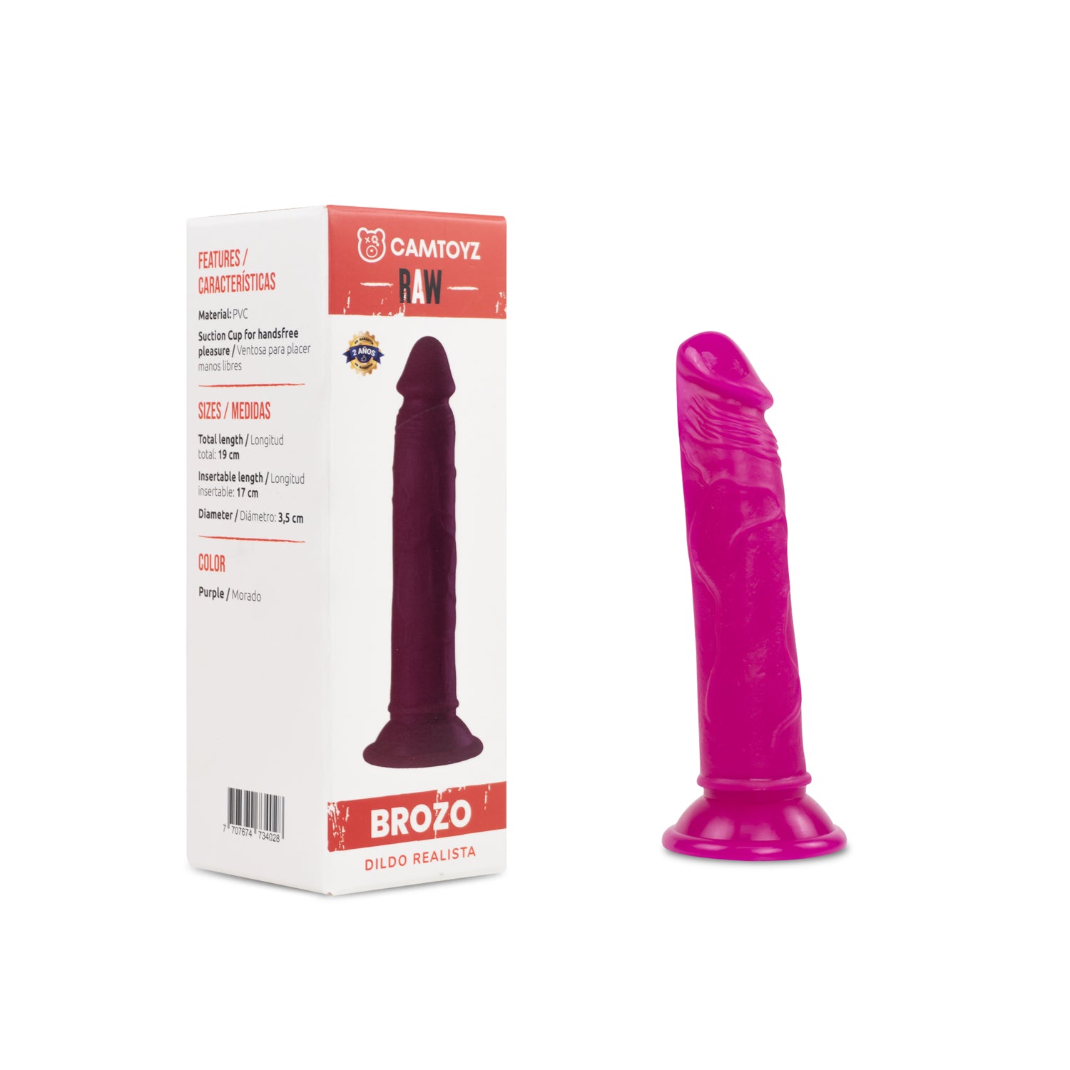 Dildo Realista Brozo Rosado 19 cm Camtoyz