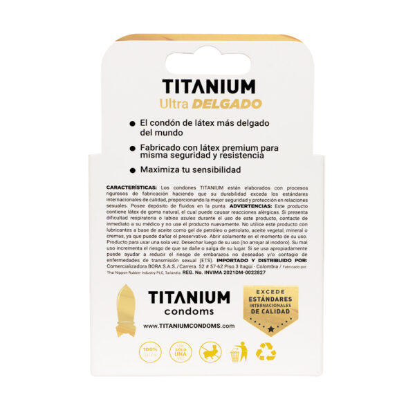 Condones Titanium Ultra Delgado x 3 - Máxima Sensibilidad y Protección - Imagen 8