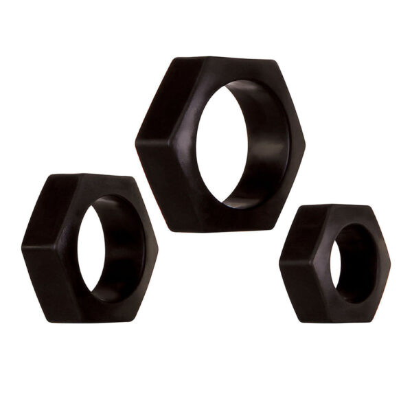 Anillos para el pene Tuercas x3 - Imagen 3